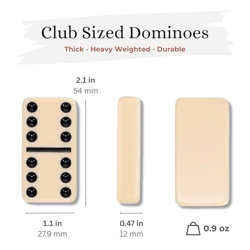 WE Games Personalized Double 6 Domino Set in Vinyl Case, Dominoes Set for Adults, Customized Gifts