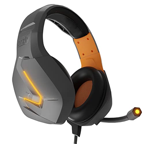 Orzly Gaming Headset (Orange) for PC and Gaming Consoles PS5, PS4, Xbox Series X | S, Xbox ONE, Nintendo Switch & Google Stadia Stereo Sound with Noise Cancelling mic - Hornet RXH-20 Vesuvius Edition - color: Orange