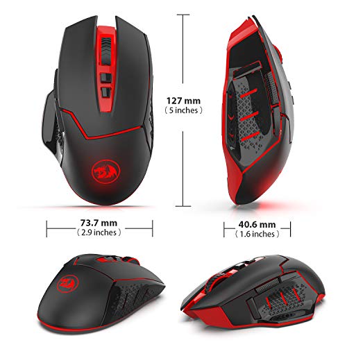 Redragon M690-1 Wireless Optical Gaming Mouse 2400 DPI Remapping Keys | Cable-Free 0 Delay, Smooth Precise Tracking, Ergonomic Grip Body Comfort - style: M690-1