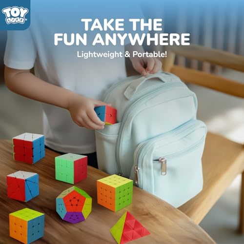 STEAM Life Speed Cube Set 8 Pack Magic Cube | Includes 3x3, 2x2, 4x4 Speed Cube, Pyramid Cube, Megaminx Cube Bundle Collection Cube Toys for Kids & Adults - color: 8 Pcs