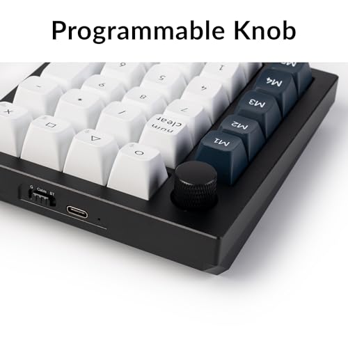 Keychron Q0 Max Wireless Custom Mechanical Numpad, 2.4 GHz/Bluetooth 5.1/Wired QMK Number Pad, RGB Hot-Swappable with Gateron Banana Switch for Laptop Mac Windows Linux - Black - color: Gateron Jupiter Banana Switch-Black