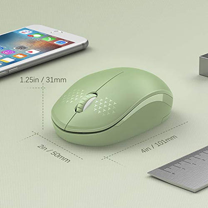 seenda Wireless Mouse, 2.4G Noiseless Mouse with USB Receiver Portable Computer Mice for PC, Tablet, Laptop with Windows System (Olive Green) - color: Olive Green