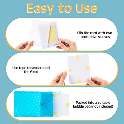 300 Pcs Trading Card Shipping Protectors 3.5'' x 4.5'' Graded Card Sleeves Supplies for Mailing, Precut Plastic Inserts Mailer for Baseball Game Sports Packaging and Storage
