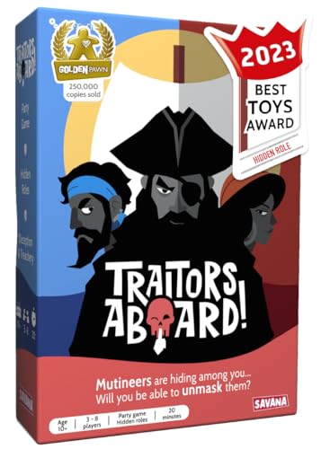 SAVANA Traitors Aboard - Award Winning Secret Identity Party Game - Fun, Bluffing and Betrayal | Easy to Learn, 15-Minute Round | Popular Games for 3-8 Players - Ages 10+