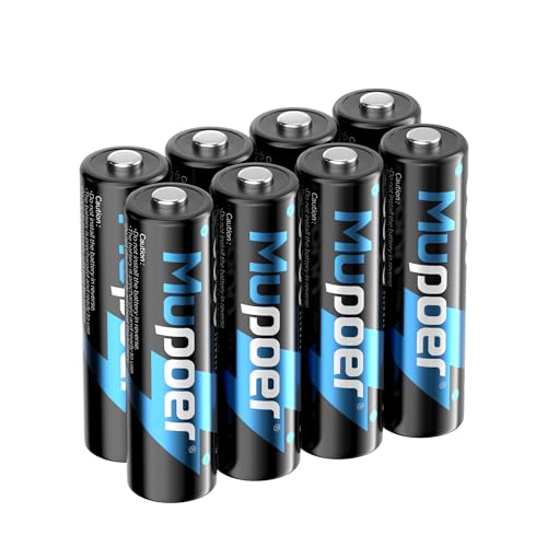 Mupoer Rechargeable AA Batteries 8 Count,Lithium Battery A 1.5V 3000mWh,Double A Rechargeable Battery,Pilas Recargables AA,Li ion Two A Batteries for Blink Xbox Long Lasting Blue - size: Only 3000mWh 8AA Batteries
