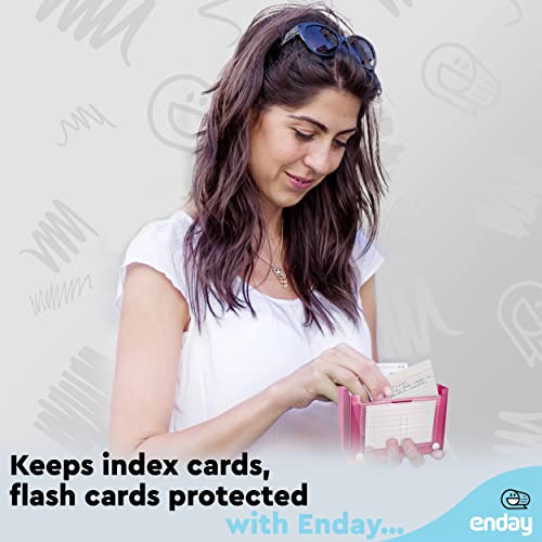 Enday Index Card Holder 3x5, Pink Index Card Case with 5 Tab Dividers, Index Card Organizer, Flash Card Holder, Holds 100 Cards - color: PINK, size: 1