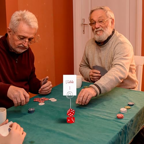 9 Sets Bunco Dice Table Number Stands Table Number Cards with Table Number Holders Dice Place Card Holders Bunco Game Kit for Casino Game Night, Party Favors