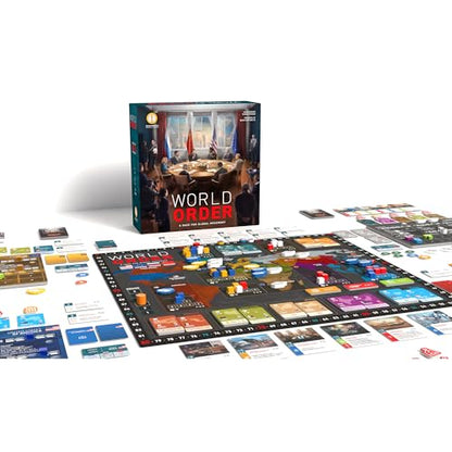 World Order - Political & Economic Events Board Game, Asymmetric Card Driven Play, Global Power Area Control, Deck-Building, Ages 14+, 2-4 Players - style: Political & Economic Events