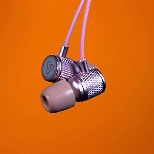 LUDOS Ultra Wired Earbuds in-Ear Headphones, 5 Years Warranty, Earphones with Microphone, Noise Isolating Ear Buds, Memory Foam for iPhone, Samsung, School Students, Kids, Women, Small Ears - Pink - color: Pink, style: 3.5 mm