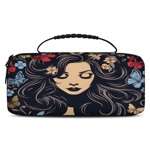 Adornori Fashion Women Carry Case Compatible with Nintendo Switch 2, with 20 Games Cartridges, Modern Art Portable Travel Carrying Case Pouch for Accessories & Games - color: Multicolor 12