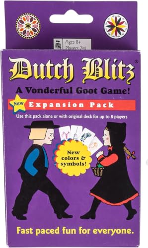Original Dutch Blitz Card Game and Purple Expansion Pack Bundle with Storage Bag (Purple) - color: Purple