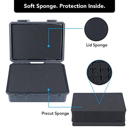 Lykus HC-2120 Mini Hard Case Dry Box with Foam Insert, Interior Size 8.3x5.9x2.7 in, IP66 Splash-Proof, Suitable for Cellphones, Tools, Small Devices and More - style: Int. Size: 8.3x5.9x2.7 in