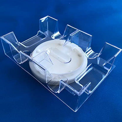 Yuanhe 2 Deck Rotating-Revolving Playing Card Tray, Card Holder (Pack of 2) - size: 7.24(L) x 5(W) x 2(H) inches (Pack of 2)