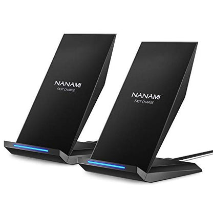 Fast Wireless Charger, [2 Pack] NANAMI Wireless Charging Stand Compatible with iPhone 17/17 Air/17 Pro/17 Pro Max/16/15/14/13, Desktop Nightstand Phone Charger Dock for Galaxy S26/S26+/S25/S24/S23/S22 - color: Black/Black