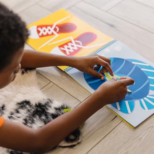 Melissa & Doug Tape Activity Book for Kids with 4 Easy-Tear Tape Rolls (Blue, Green, Red, Yellow) & 20 Reusable Scenes on Spiral-Bound Sheets, Road Trip Activities & Travel Toys for Kids Ages 4+ - size: 0.45 inch