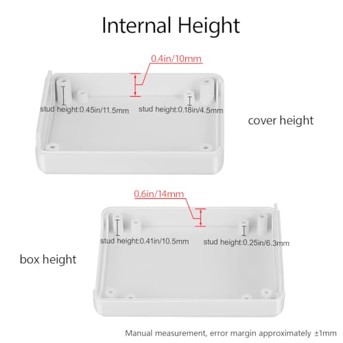 LeMotech Project Box 5 Pieces ABS Plastic Electrical Project Case Small Junction Box for Electronics White 3.54 x 2.75 x 1.10 inch (90 x 70 x 28 mm) - color: 5 pieces, size: 3.54"x 2.75"x 1.10"