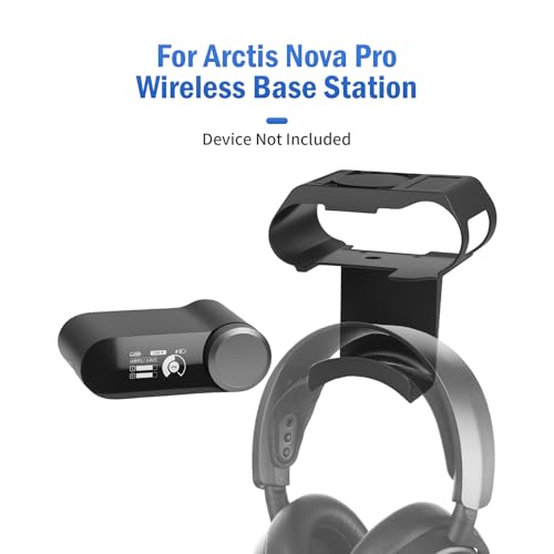 Under Desk Headphone Hanger Stand for SteelSeries Arctis Nova Pro Wireless-Arctis Pro Wireless NOVA Magnetic Mount Secretlab Magnus Version,Headphone Holder for Arctis Nova Pro Wireless - style: Base Station Mount + Headphone Hanger