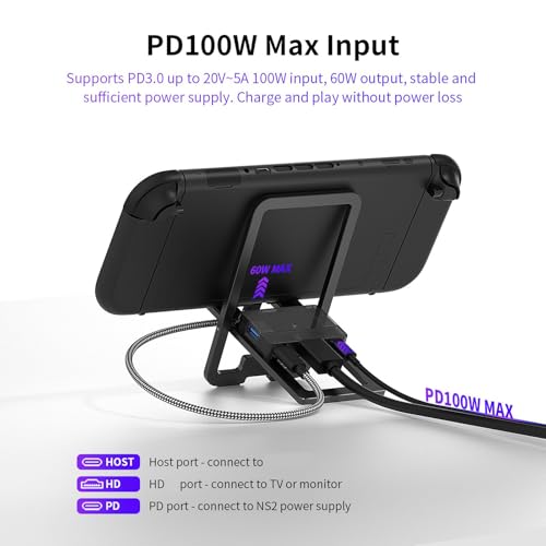 Foldable Docking Station with Multiple Port Cooling and Charging Game Console Stand for Handheld Devices Game Console Station