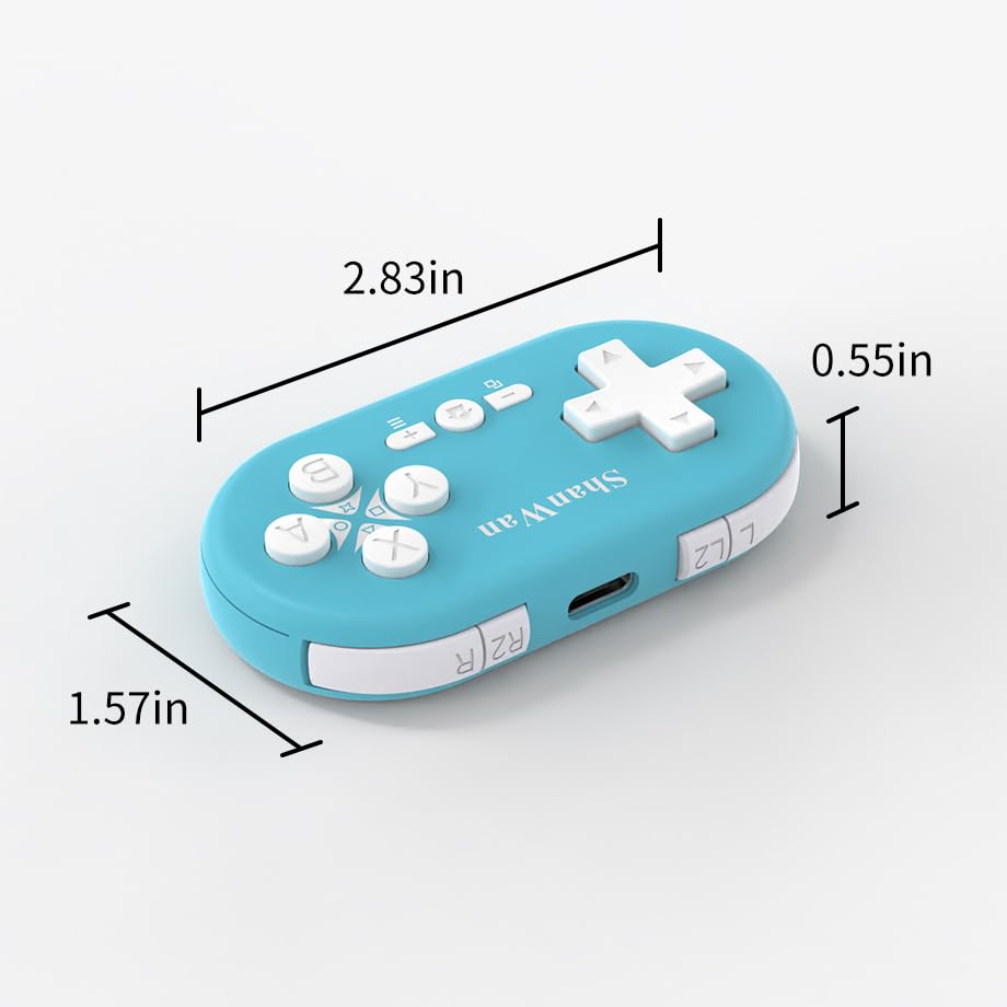 ShanWan Bluetooth Gamepad Keychain Sized Mini Controller for Switch, Windows, Android, iOS & PS4（Kabrilan） - color: Kabrilan