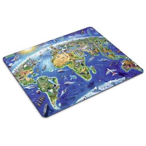 Square Mouse Pad World map,Gaming Mouse Pads for Desk,Soft Computer Waterproof Non-Slip Mouse Mat - color: World map