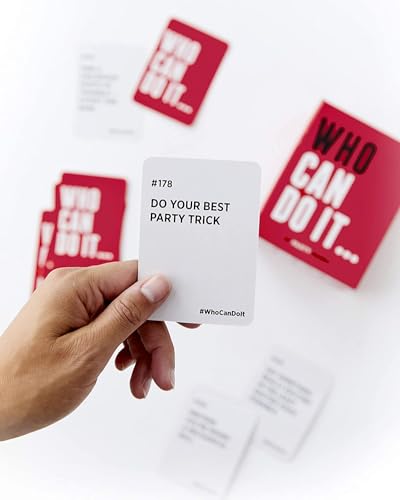 DSS Games Who Can Do It [Compete with Your Friends to Win These Challenges | Adult Party Game | Great for Game Night, Big Groups, Pregames | Gifts for Him] | 250 Challenge Cards, 3+ Players, Ages 17+, Pregame, Game Night, Gift for Him, College Party Game,