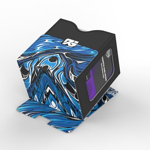 Realm Guard TCG/MTG Commander 100+ Card Art Deck Box With Storage (Blue/White) - style: Blue White
