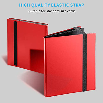 Upgraded 9 Pockets Trading Card Collection Binder, 360 Book Holder Album for Yugioh, MTG, TCG, Magic, Sports Cards - Red - color: Red