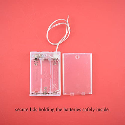 HAHIYO 4.5V 3AA Battery Holder Bundle with Wire Sturdy Cover Flexible Springs Contact Build-in Switch Batteries Transparent Case Easy Install 4 Pieces for Wall Clocks Ham Radio Kids Toys - style: 3AA(Transparent)-4P