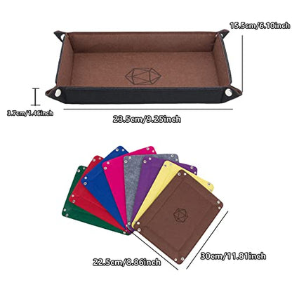 8-Pack Felt Dice Trays for DND, RPG, MTG, Folding Design (Rectangle) - color: Rectangle