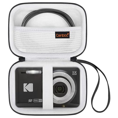 Canboc Hard Case for Kodak PIXPRO Friendly Zoom FZ55 / FZ45 / FZ53 16MP Digital Camera, Mesh Pocket fits SD Card, USB Charging Adapter, USB Cable, Black - color: Black