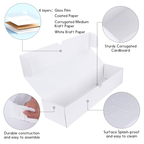 Trading Card Storage Box, 8-Pack 1100 Count Card Storage Box | White Corrugated Cardboard Boxes With Dividers, Bulk Card Storage For Baseball/TCG/MTG/Sports Cards