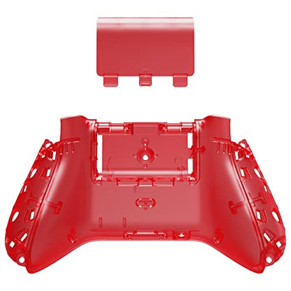 eXtremeRate Custom Back Cover Shell for Xbox Series X & S Controller, Clear Red Replacement Battery Cover & Bottom Shell - color: Clear Red