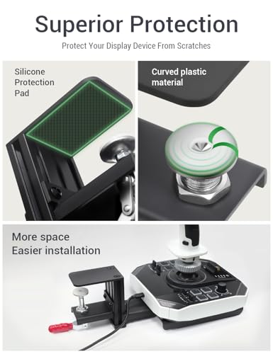 Quick Release Desk Mount For Farming & Flight Sim Joystick Compatible with Thrustmaster SimTask FarmStick, T.Flight Hotas One/4/X, T.16000M FCS, Sol-R1, Sol-R2, Sol-R5, TCA Sidestick Airbus - 1 Pack