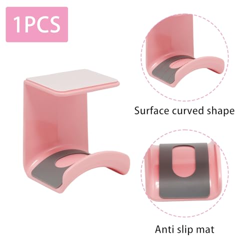 1Pcs Pink ABS Plastic Headphone Stand Hanger, Hanging Headset Holder Hook Under Desk, Adhesive Earphones Hangers for Desk Headphone Hanger, Most Headphones and Controller - color: Pink, size: Under Desk