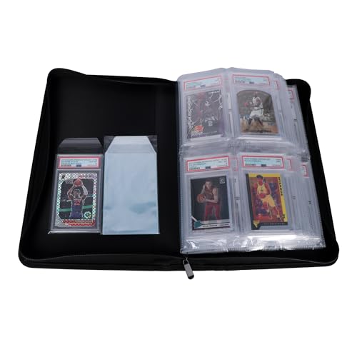 PSA Slab Binder, Holds 40 PSA-Sized Graded Card Slabs | Stores 40 PSA-sized slabs with 4-pocket top-loading pages and included sleeves for graded card protection.