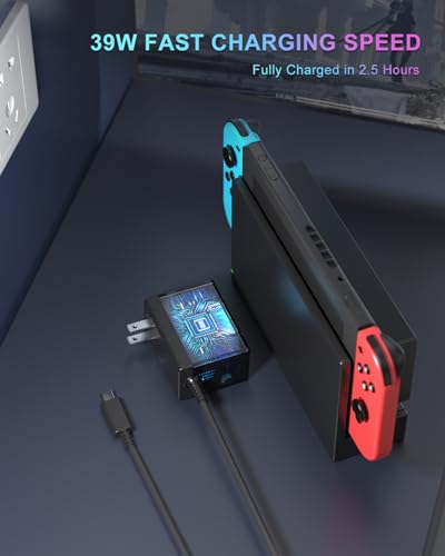 Dock Station for Switch/Switch OLED, Replacement 3-in-1 TV Dock Set with Original IC Module, AC Charger & High-Speed HDMI Cable for 1080P HD Output & Console Charging（Not Compatible with Switch 2）