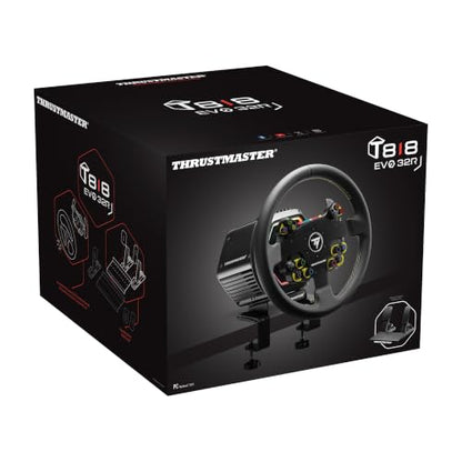 Thrustmaster T818 EVO 32R Direct Drive Racing Wheel & Pedal Set - PC | 10 Nm constant torque, 32 cm leather rim, detachable hub, Raceline LTE 2-pedal kit, force feedback, modular & upgradeable