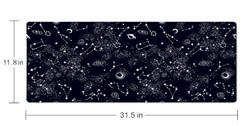 Desk Mat, Big Desk Pad, XL Extended Gaming Mouse Pad, Large Mouse Pad for Desk Rubber Base Mousepad with Stitched Edges, Keyboard Mouse Mat for Work, Game, Office, Home - Space Galaxy Constellation - color: Space Galaxy Constellation