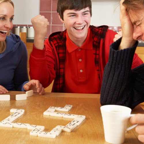 Domino Set with Wood Case - 55 Premium Double Nine Dominoes and Convenient Storage Box - Family Games by Trademark Games (Light Brown) - style: 55 Piece