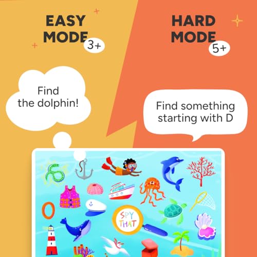 Flashcards Spy that! by Kidrox Squad – Spy that Letter Game for Kids Ages 3+, 20 Double-Sided Picture Search Boards with 400+ Objects, Alphabet Learning Game for Toddlers and Families - style: Spy That