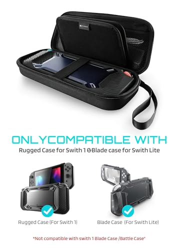 Mumba Carrying Case for Nintendo Switch OLED/Switch 1/Switch Lite, [Standard Version] Protective Travel Carry Case Pouch for Nintendo Switch Console & Accessories (Black) - color: Black