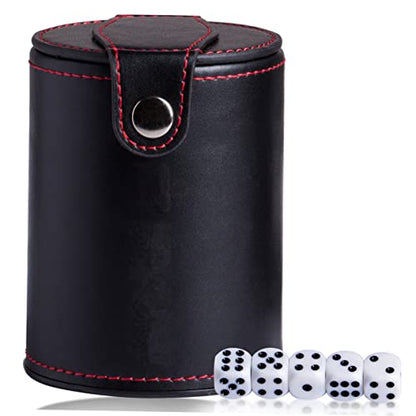 Abaodam 2sets Leather Dice Cup Lids Professional Dice Container and Pu Leather Material for Board Games and Family Fun Easy to Clean and Noise-reducing Design