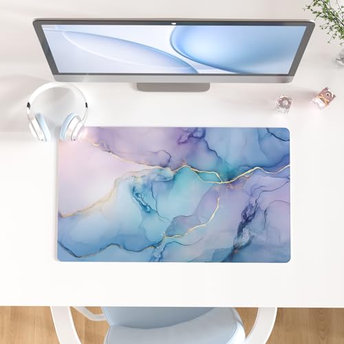 QIYI Large Mouse Pad, PU Leather Desk Mat for Desktop, Waterproof Gaming Desk Pad, Marble Painting Full Desk Accessories Keyboard Mousepad, Home & Office Décor 23.6" x 13.8" - Abstract Fluid Art - color: Abstract Fluid Art, size: 23.6" x 13.8"