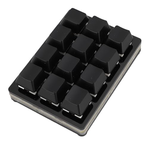 XUMIUZIY 12 Key Macro Pad, One Handed Gaming Keyboard, OSU Keypad Customizable Programmable Keypad, RGB Mechanical Red Shaft Keyboard, Shortcut Keys (Black)