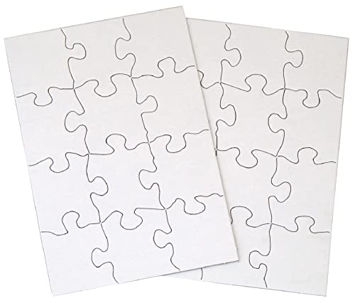 INOVART Puzzle-It 12-Piece Blank Puzzle, 24 Puzzles Per Package, 5-1/2" x 8", White - size: 12 Pieces (5.5 x 8 in), style: 24 Puzzles Per Package