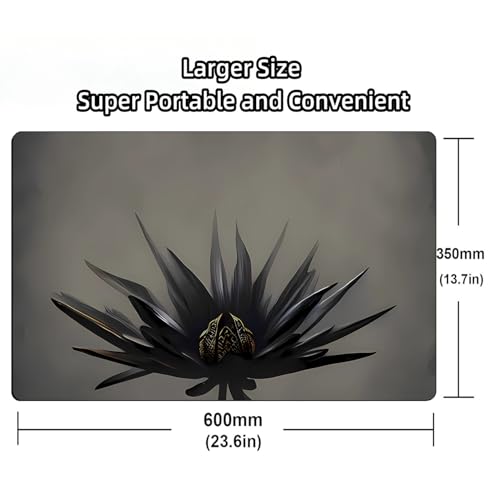 Fantasy Black Lotus TCG Playmat, 24 x 14 inches Game Mat for MTG DTCG CCG RPG Trading Card Game Playmats Smooth Surface Battle Game Rubber Collection Cool 13 - color: Black Lotus