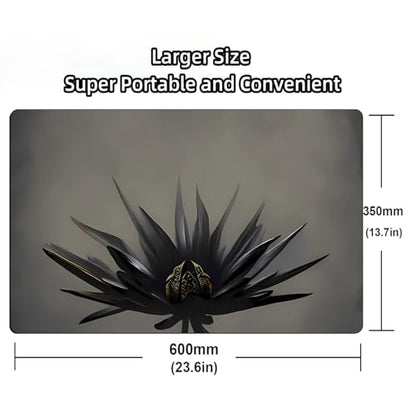 Fantasy Black Lotus TCG Playmat, 24 x 14 inches Game Mat for MTG DTCG CCG RPG Trading Card Game Playmats Smooth Surface Battle Game Rubber Collection Cool 13 - color: Black Lotus