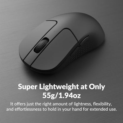 Keychron M3 Mini 4K Wireless Bluetooth 5.1/2.4 GHz/Wired Optical Mouse, Ultra-Lightweight 55g Programmable PixArt 3395 Sensor with up to 26,000 DPI/ 650 IPS for Windows Mac Linux - Black - color: Black, style: 4000Hz Polling Rate
