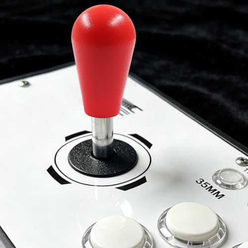 ZOCCVI Arcade Joystick Ball Top Handle, Black and Red, 2 Pcs | M6 Thread, Plastic Replacement Knob, DIY Arcade Game Fight Stick, Oval - color: Black+Red(Oval)