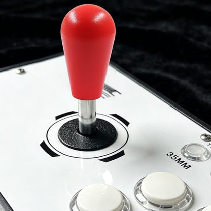 ZOCCVI Arcade Joystick Ball Top Handle, Black and Red, 2 Pcs | M6 Thread, Plastic Replacement Knob, DIY Arcade Game Fight Stick, Oval - color: Black+Red(Oval)